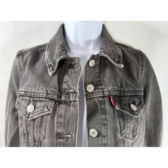 Levi Strauss & Company Women's Original Washed Black Denim Trucker Jacket Sz XS - Picture 3 of 16